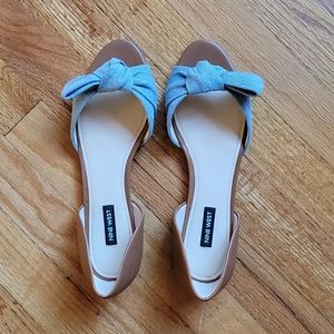Nine West Bonnie Bow Front D'orsay Flats 8.5 M